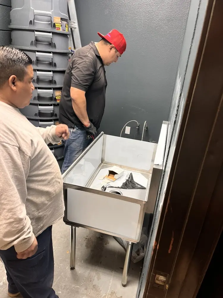 Commercial plumbing and sink installation in Athens